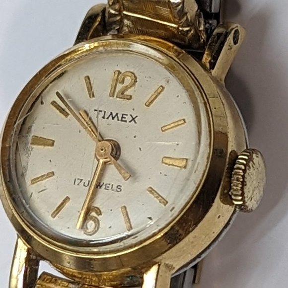 Timex Watch Stretchable Bracelet Wind Up ART Deco Mechanical and is Working Anti - Picture 5 of 9